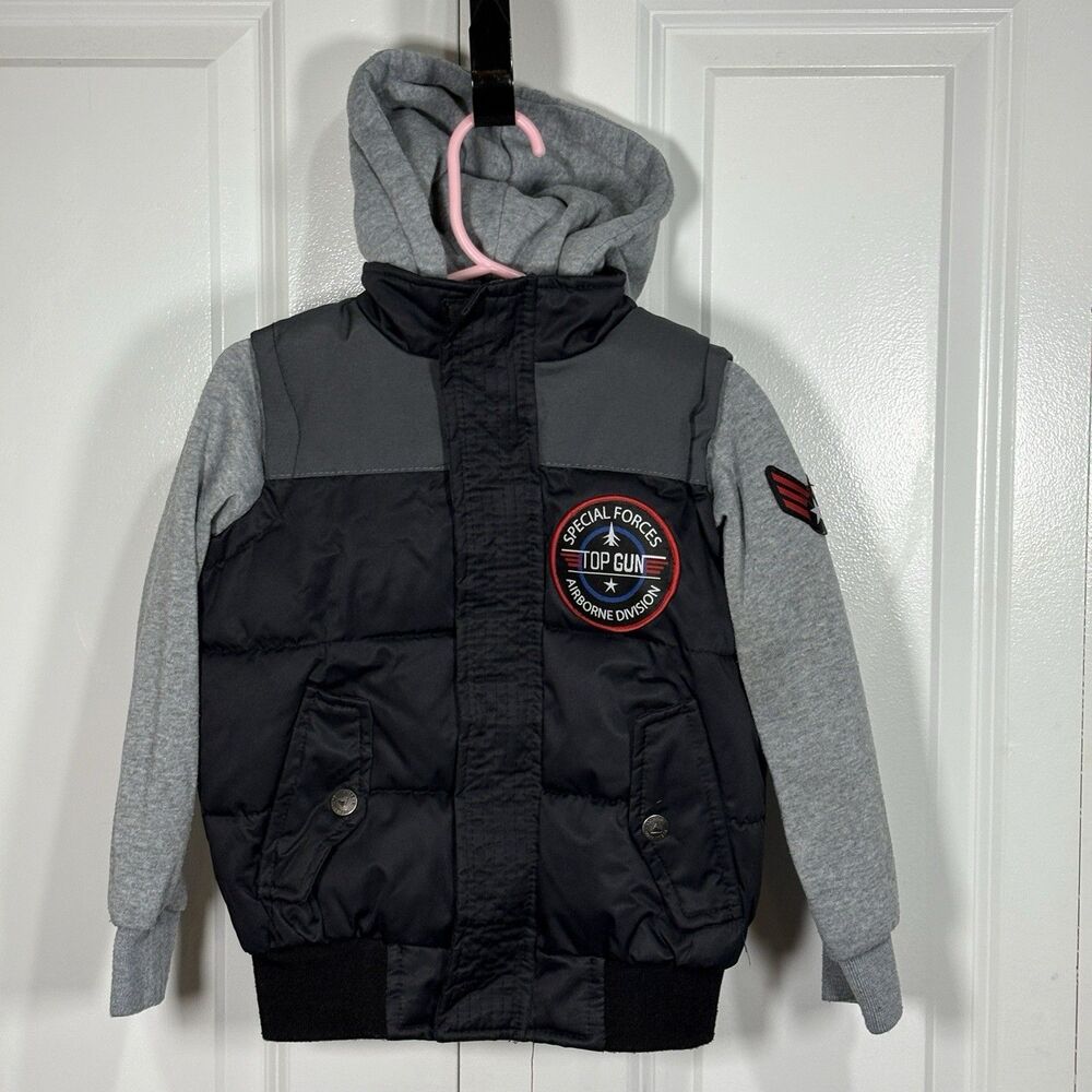 iXtreme Top Gun Jacket 4T Toddler Boys Hooded Coat Puffer Bomber Pilot Style
